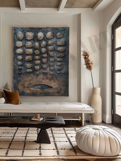 Handcrafted Abstract Painting Heavy Texture Wall Art For Homedecor HT1035