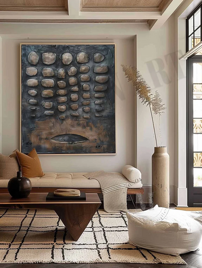 Handcrafted Abstract Painting Heavy Texture Wall Art For Homedecor HT1035