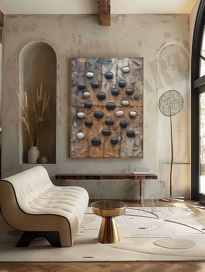 Handcrafted Abstract Painting Heavy Texture Wall Art For Homedecor HT1036