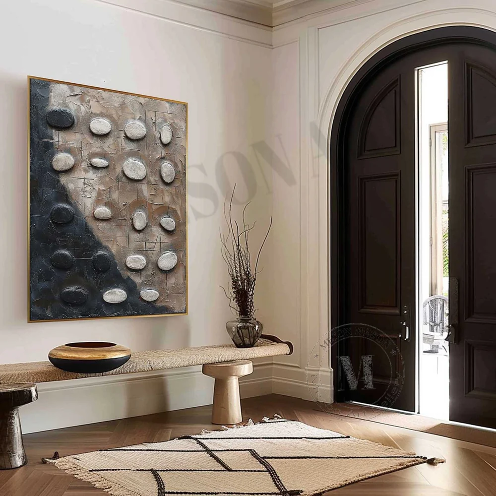 Handcrafted Abstract Painting Heavy Texture Wall Art For Homedecor HT1037