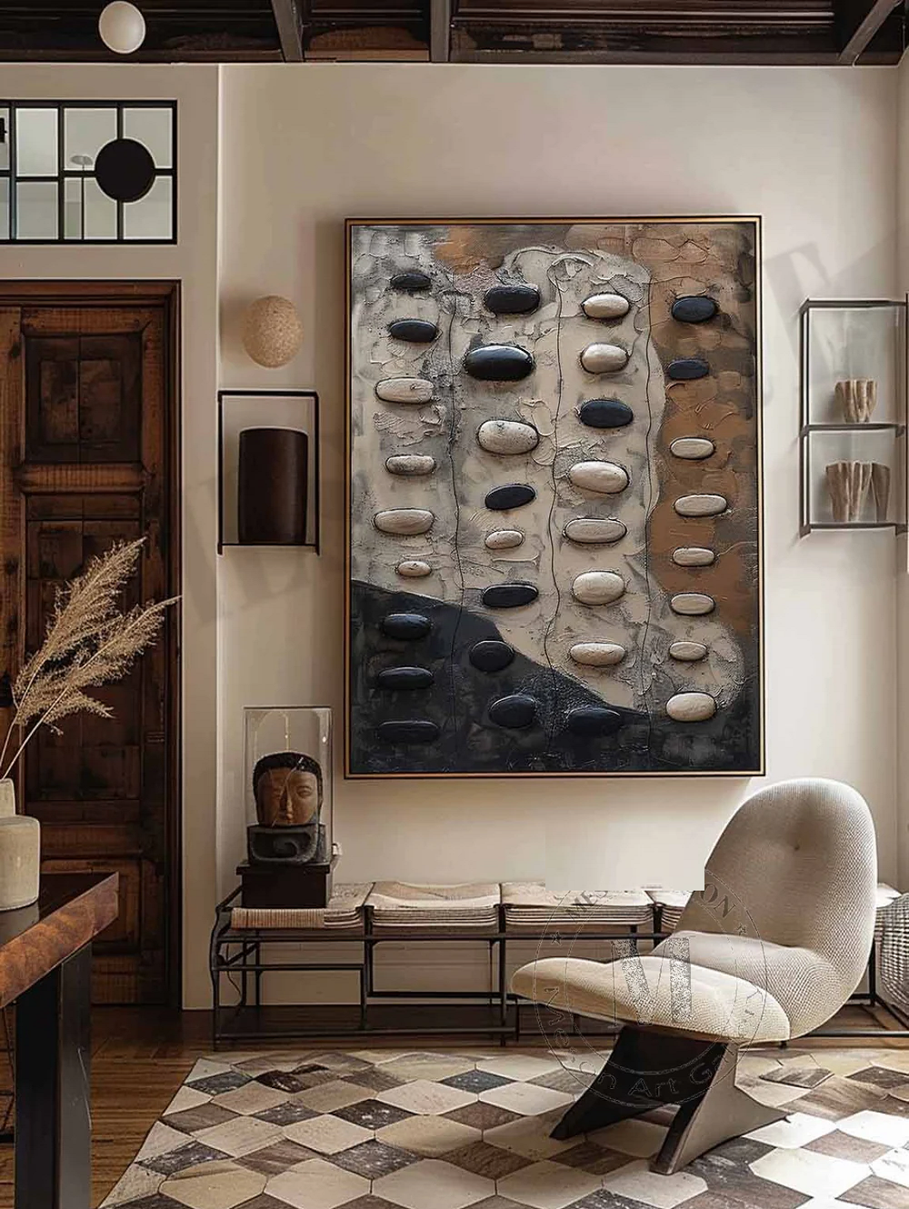 Handcrafted Abstract Painting Heavy Texture Wall Art For Homedecor HT1038