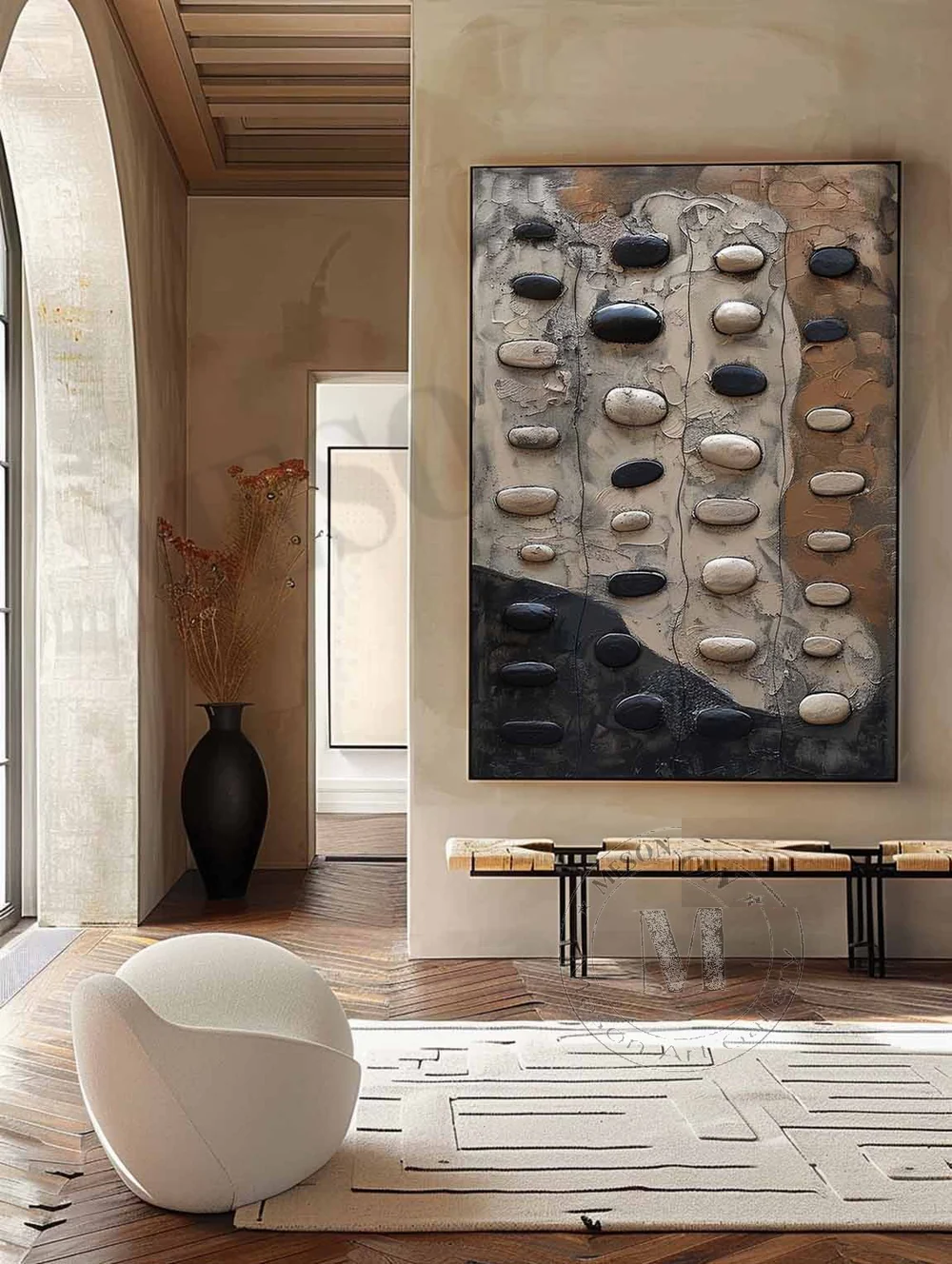Handcrafted Abstract Painting Heavy Texture Wall Art For Homedecor HT1038