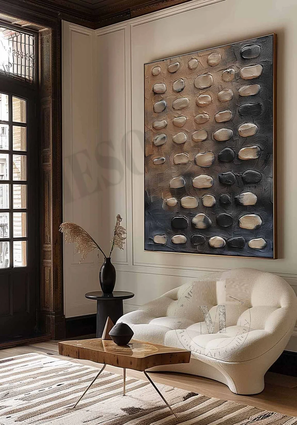 Handcrafted Abstract Painting Heavy Texture Wall Art For Homedecor HT1039