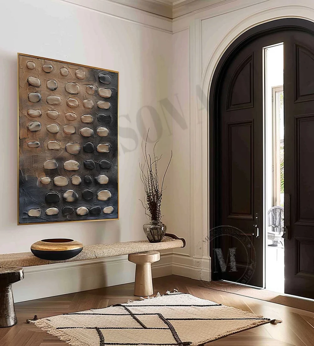 Handcrafted Abstract Painting Heavy Texture Wall Art For Homedecor HT1039