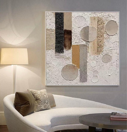Handcrafted Textured Painting – Modern Abstract Wall Art for Home Decor HT1040