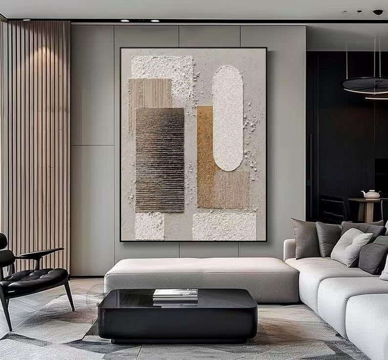 Handcrafted Textured Painting – Modern Abstract Wall Art for Home Decor HT1041