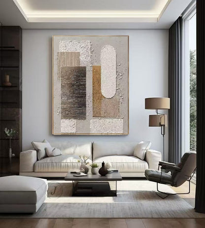Handcrafted Textured Painting – Modern Abstract Wall Art for Home Decor HT1041
