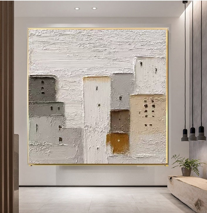 Handcrafted Textured Painting – Modern Abstract Wall Art for Home Decor HT1043