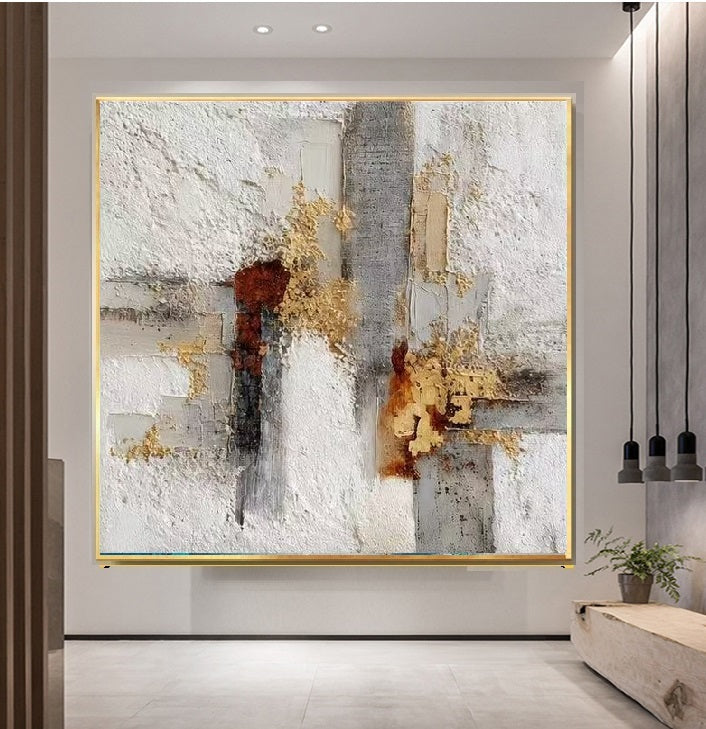 Handcrafted Textured Painting – Modern Abstract Wall Art for Home Decor HT1045