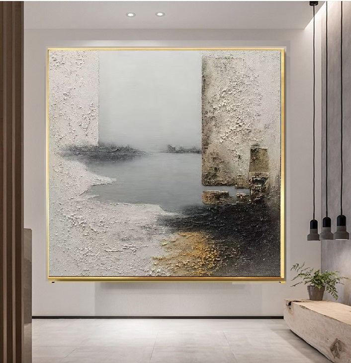 Handcrafted Textured Painting – Modern Abstract Wall Art for Home Decor HT1046