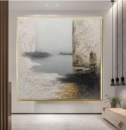 Handcrafted Textured Painting – Modern Abstract Wall Art for Home Decor HT1046