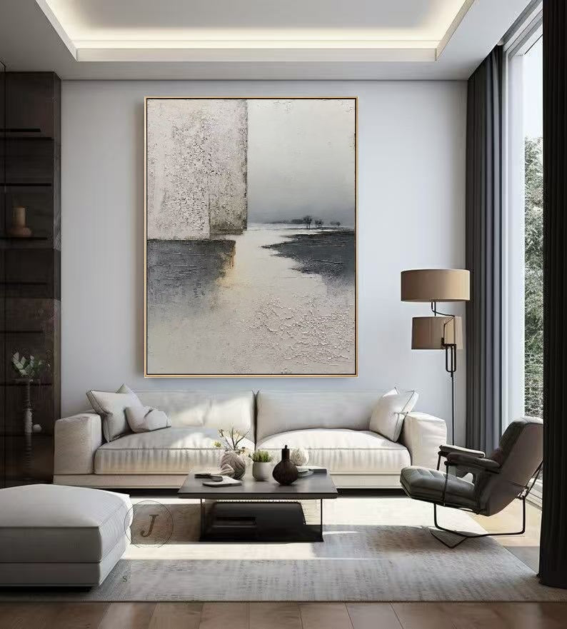 Handcrafted Textured Painting – Modern Abstract Wall Art for Home Decor HT1048