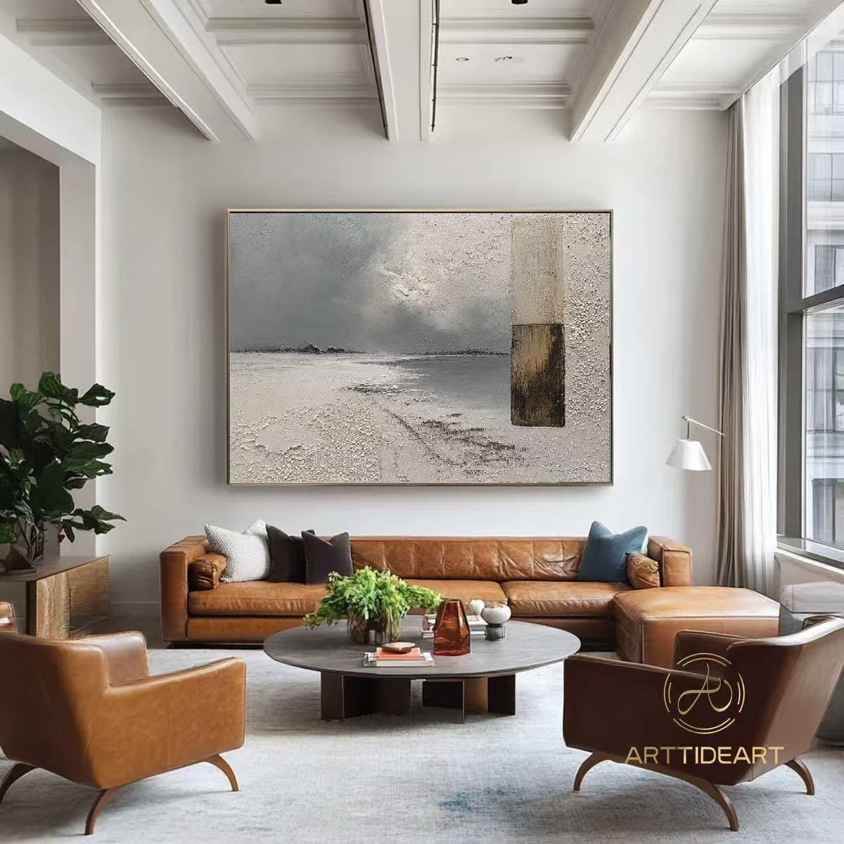 Handcrafted Textured Painting – Modern Abstract Wall Art for Home Decor HT1049