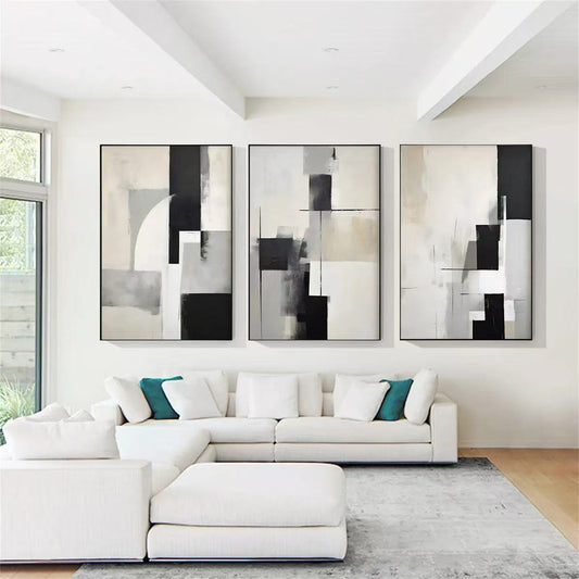 3PCs A Set Abstract Paintings Handcrafte Minimalist Wall Art For Homedecor MA1007
