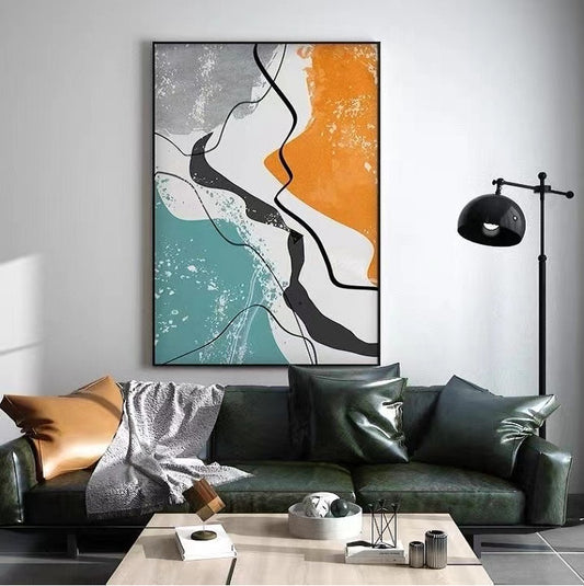 Handcrafted Abstract Painting Minimalist Wall Art For Homedecor MA1022