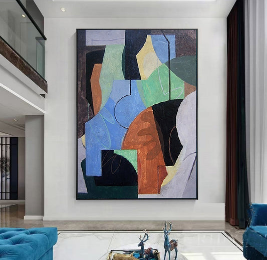 Handcrafted Abstract Painting Minimalist Wall Art For Homedecor MA1034