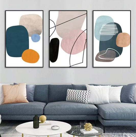 3PCs A Set Abstract Paintings Handcrafte Minimalist Wall Art For Homedecor MA1042