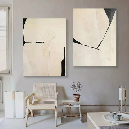 2PCs A Set Abstract Paintings Handcrafte Minimalist Wall Art For Homedecor MA1065