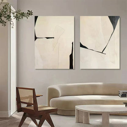 2PCs A Set Abstract Paintings Handcrafte Minimalist Wall Art For Homedecor MA1065