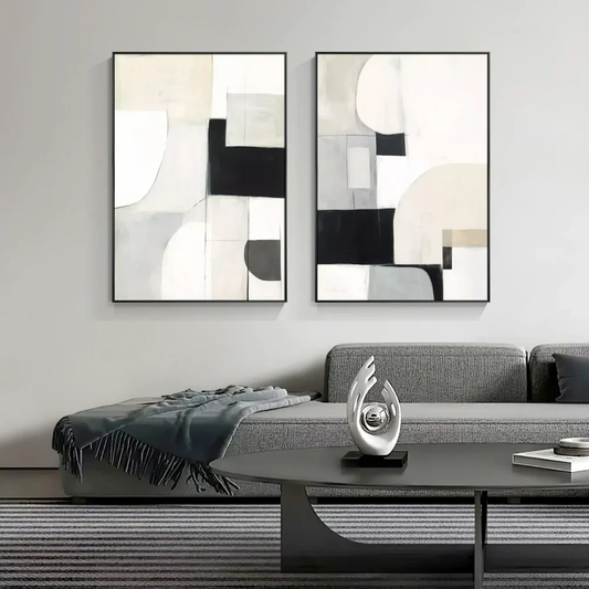 2PCs A Set Abstract Paintings Handcrafte Minimalist Wall Art For Home Decor MA1070