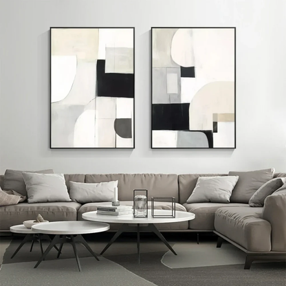 2PCs A Set Abstract Paintings Handcrafte Minimalist Wall Art For Home Decor MA1070