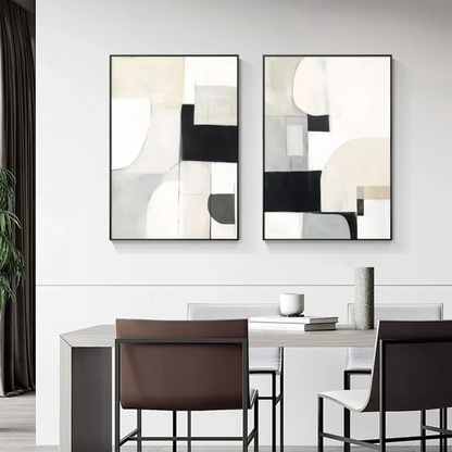 2PCs A Set Abstract Paintings Handcrafte Minimalist Wall Art For Home Decor MA1070