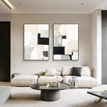 2PCs A Set Abstract Paintings Handcrafte Minimalist Wall Art For Home Decor MA1070