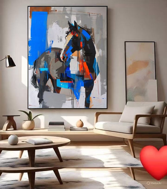 Modern animal painting with expressive brushstrokes