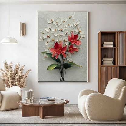 Handcrafted Modern Flower Painting Fine Wall Art For Homedecor MDF1002