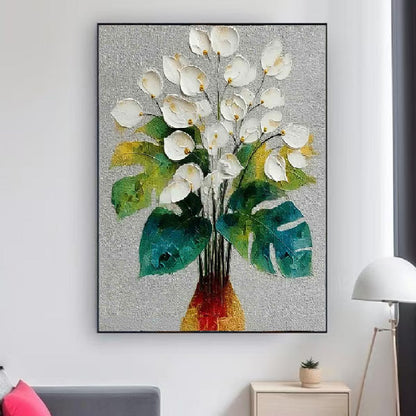 Handcrafted Modern Flower Painting Fine Wall Art For Homedecor MDF1004