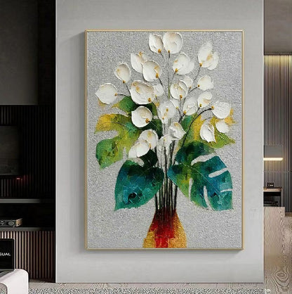 Handcrafted Modern Flower Painting Fine Wall Art For Homedecor MDF1004
