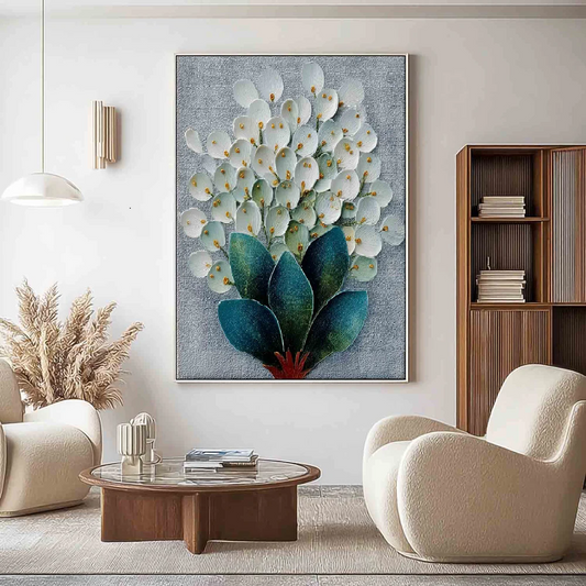 Handcrafted Modern Flower Painting Fine Wall Art For Homedecor MDF1006