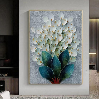 Handcrafted Modern Flower Painting Fine Wall Art For Homedecor MDF1006