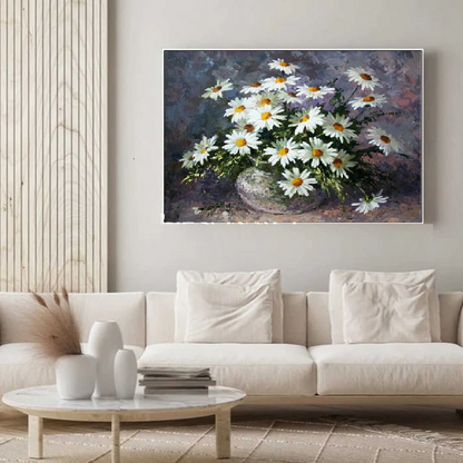 Handcrafted Modern Flower Painting Fine Wall Art For Homedecor MDF1011A