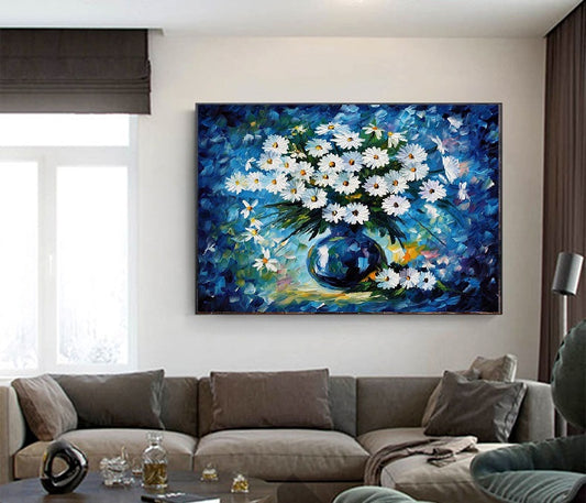 Handcrafted Modern Flower Painting Fine Wall Art For Homedecor MDF1012