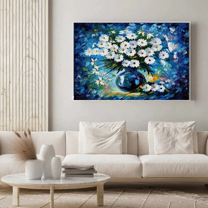 Handcrafted Modern Flower Painting Fine Wall Art For Homedecor MDF1012