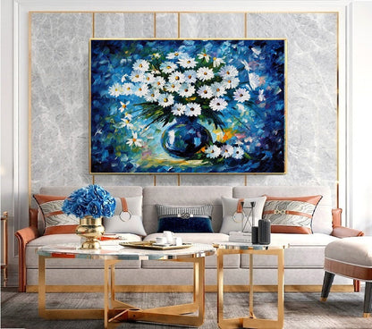 Handcrafted Modern Flower Painting Fine Wall Art For Homedecor MDF1012