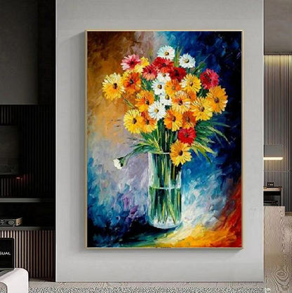 Handcrafted Modern Flower Painting Fine Wall Art For Homedecor MDF1013