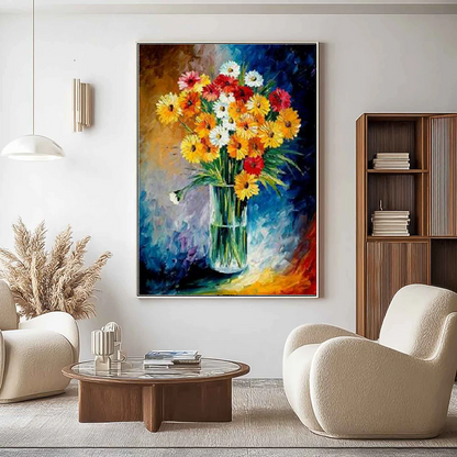 Handcrafted Modern Flower Painting Fine Wall Art For Homedecor MDF1013