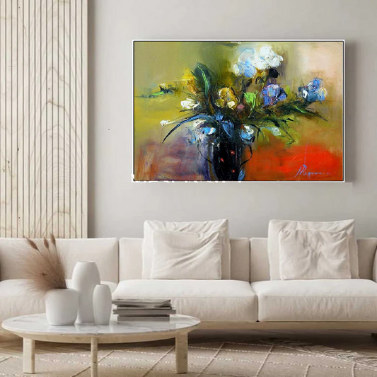Handcrafted Modern Flower Painting Fine Wall Art For Homedecor MDF1014