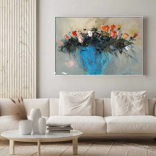 Handcrafted Modern Flower Painting Fine Wall Art For Homedecor MDF1015
