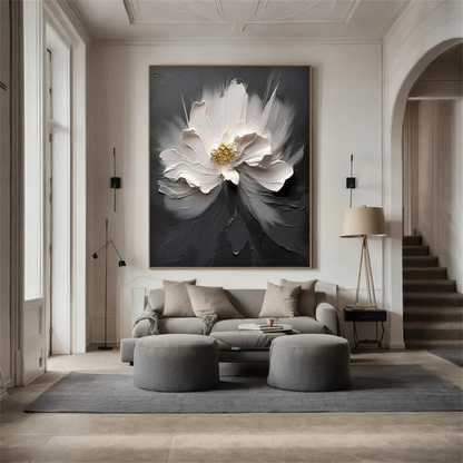 Modern Handcrafted Flower Painting Fine Wall Art For Home Decor MDF1016