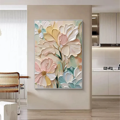 Modern Handcrafted Flower Painting Fine Wall Art For Home Decor MDF1017