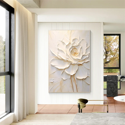 Modern Handcrafted Flower Painting Fine Wall Art For Home Decor MDF1018