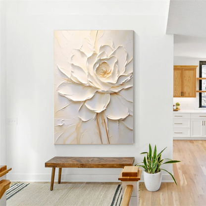 Modern Handcrafted Flower Painting Fine Wall Art For Home Decor MDF1018