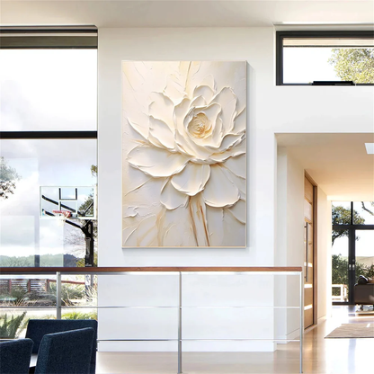 Modern Handcrafted Flower Painting Fine Wall Art For Home Decor MDF1018