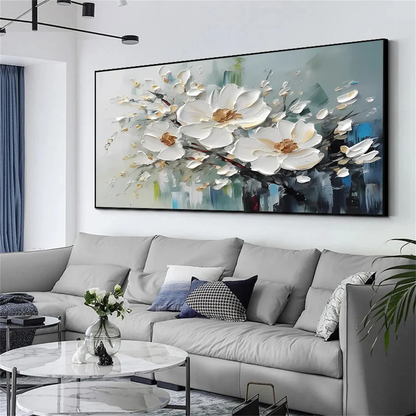Modern Handcrafted Flower Painting Fine Wall Art For Home Decor MDF1019