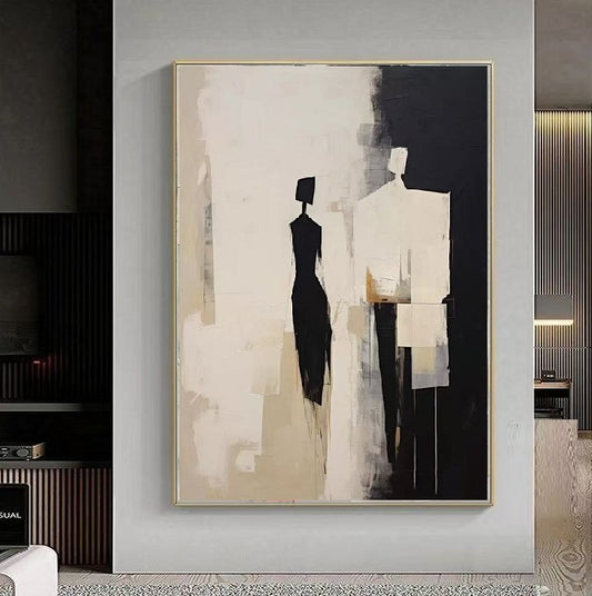 Handcrafted Modern Figure Painting Fine Wall Art For Homedecor MDP1004B