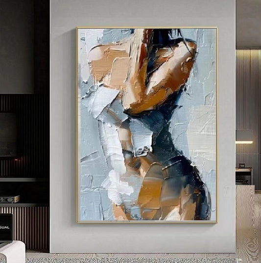 Handcrafted Modern Figure Painting Fine Wall Art For Homedecor MDP1006