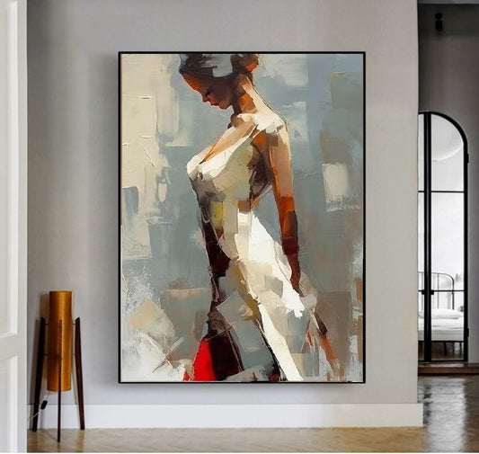 Handcrafted Modern Figure Painting Fine Wall Art For Homedecor MDP1007